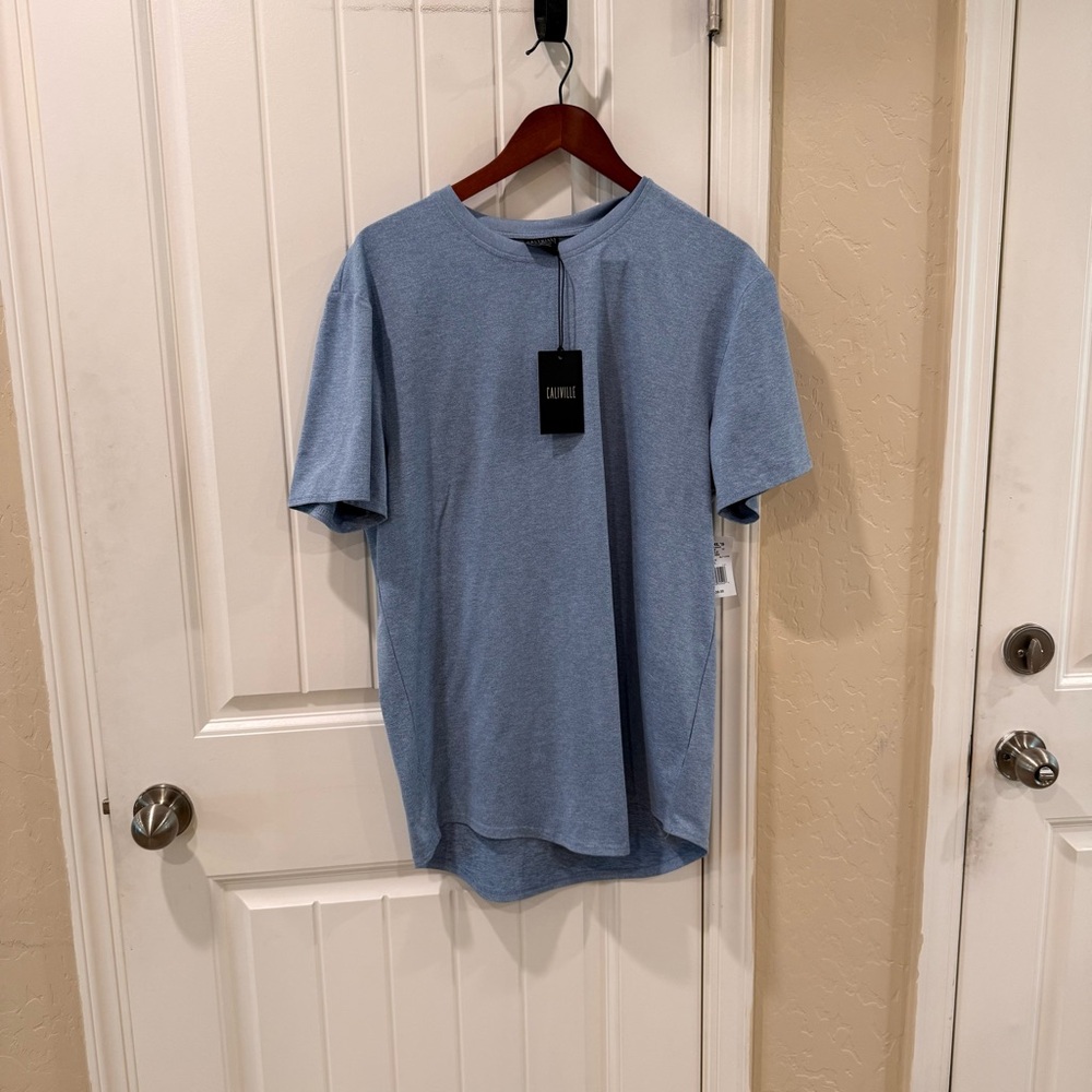 Caliville Men's Light Heather Blue Short Sleeve Crew Tee XL